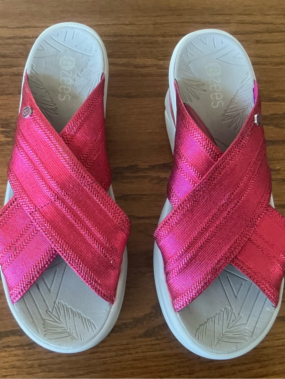 Bzees Hot Pink Vista Slide Sandals-8.5